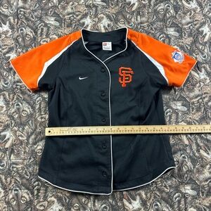 90s Nike women’s  Black and Orange Button Down Shirt